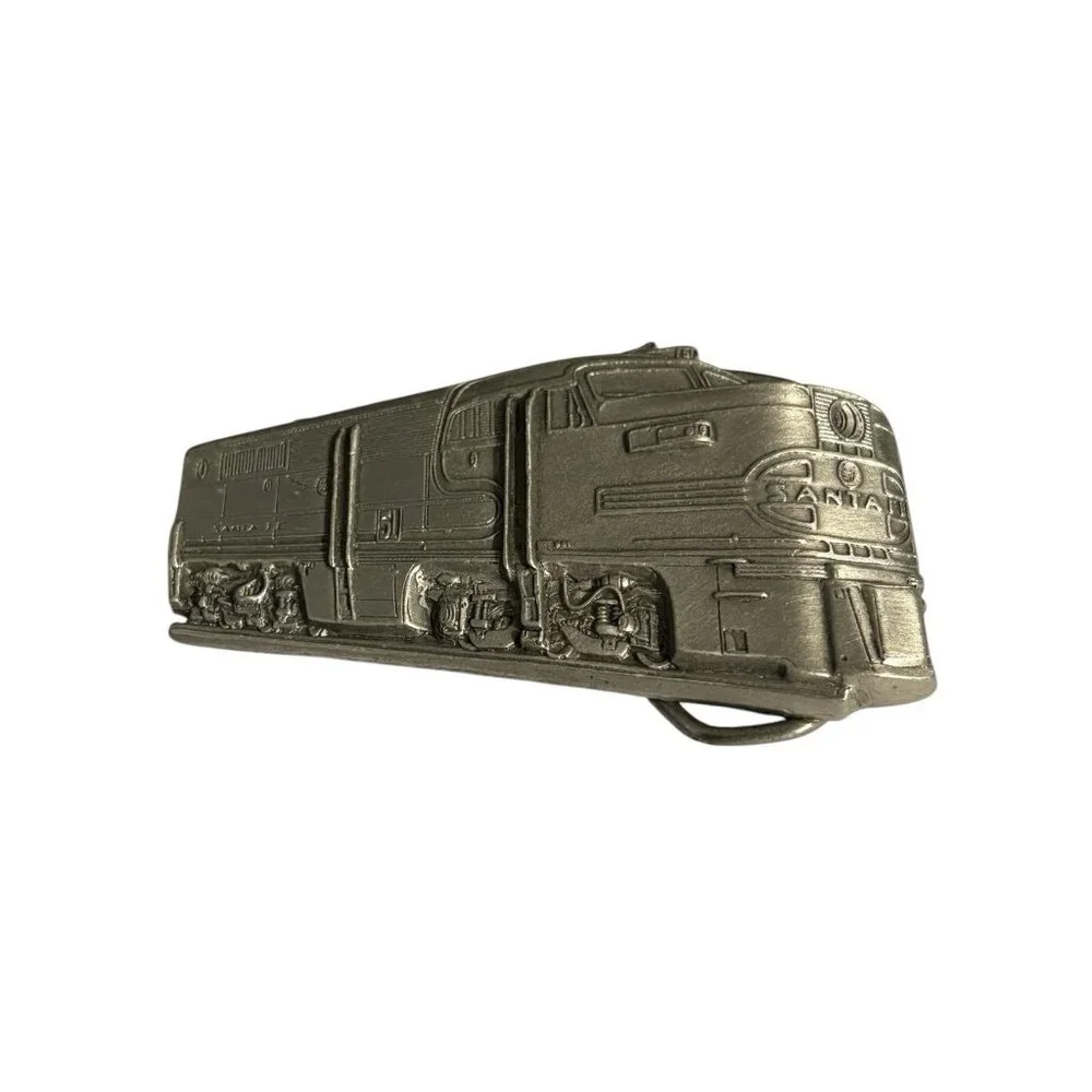 Train Belt Buckle Vintage Great American Products 1996 USA Pewter Santa Fe READ!